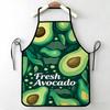 Fresh Avocado Tempting Green Full Screen to Digital Printing Fashion Apron Canvas Apron, Adjustable Straps, Durable Fabric Kitchen Supermarket Grocery