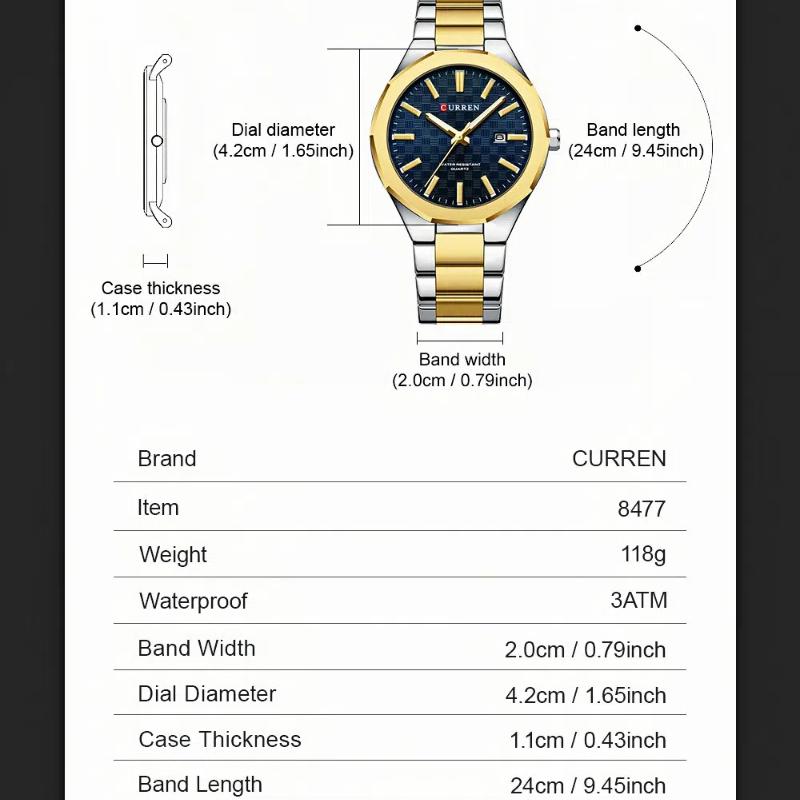 Мужские кварцевые часы из нержавеющей стали с календарем, водонепроницаемые, светящиеся, персонализированные, деловые, повседневные, праздничные, мужские часы