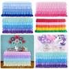 Table Skirt for Rectangle And Round Table Multi-layer Ruffle Reusable Gradient Rainbow Color Beach Parties Ceremony Birthday Party Decoration
