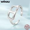 Стерлингового Серебра 925 пробы, европейские простые открывающиеся кольца для женщин, Ins Style, геометрическое кольцо, Anillo, минимализм, ювелирные изделия, подарок