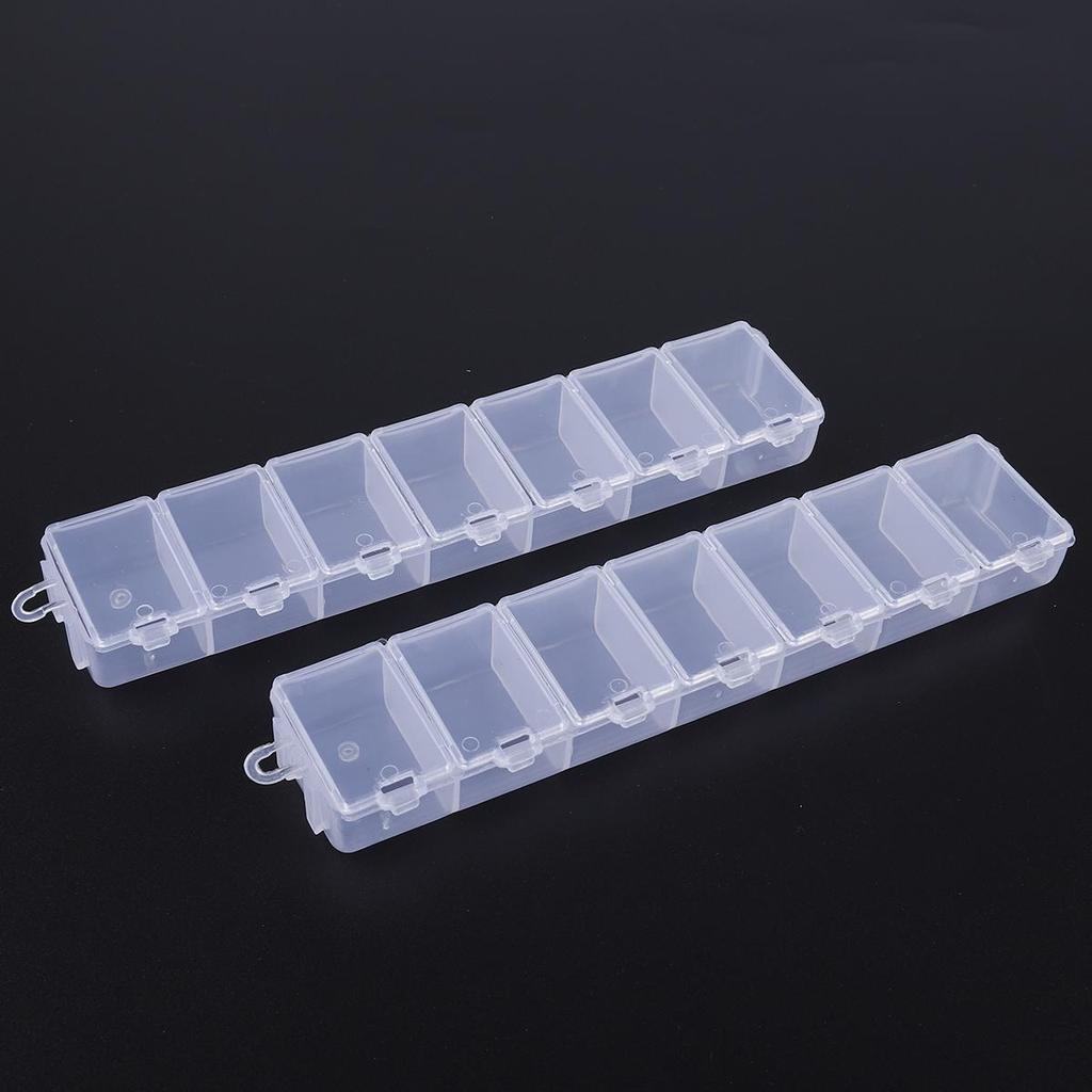 7 Compartments Adjustable Practical Long Storage Box Bead Ring Box Jewelry Presentation Organizer