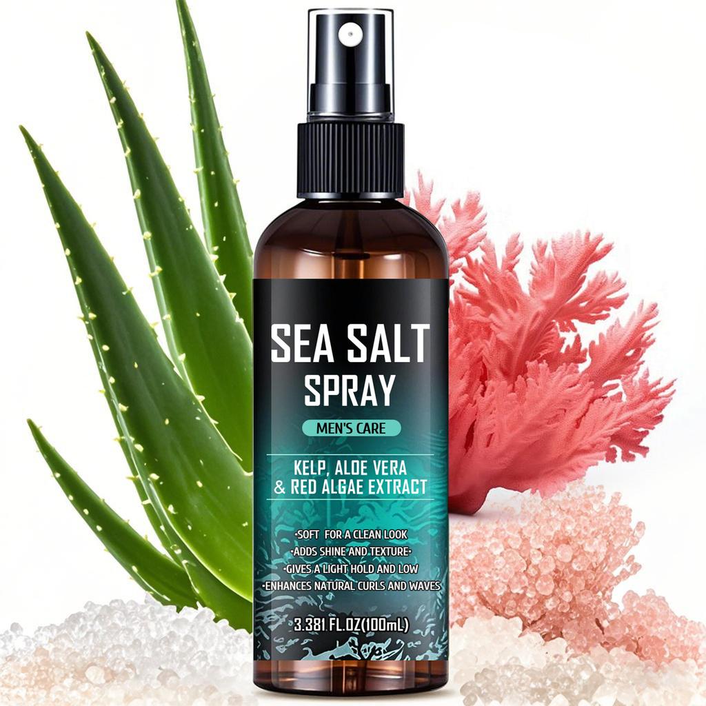 Men's Sea Salt Spray - Gently Nourishes and Moisturizes Hair, Enhancing Natural Curls and Waves,Promoting Shine and Texture - Non-stick Hair and Beard