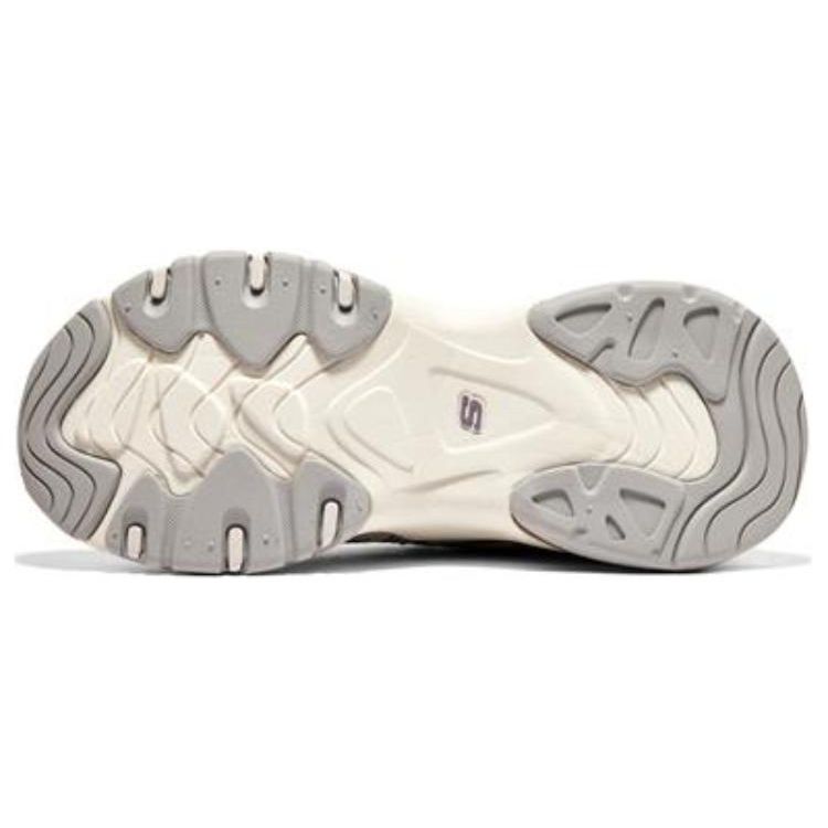 Skechers DLites 3.0 Спортивные кроссовки для образа жизни с сеткой и кожей, низкие, женские, Серый Фиолетовый Бежевый 896150-GYPR