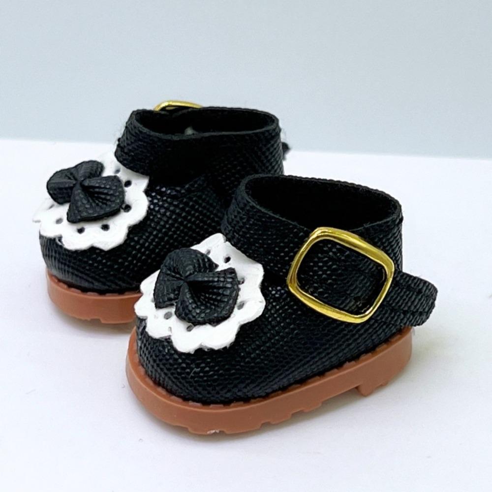 3.8*2.3cm 10cm Cotton Doll Shoes Small Plush Toy Accessories Princess Leather Shoes for 17cm Dolls