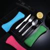 3 Pcs Portable Travel Cutlery Stainless Steel Western Style Steak Knife Fork Spoon Complete Set of Tableware Home Use Outdoor