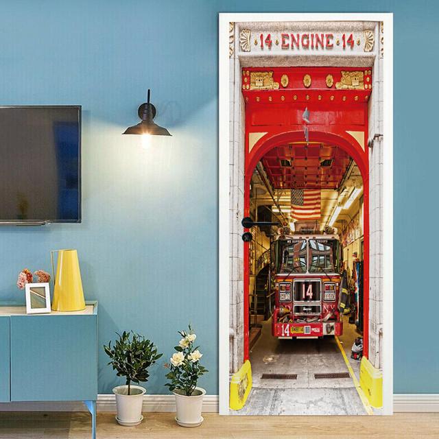 Самоклеящиеся наклейки на дверь в британском стиле, обои, 3D рельефная штукатурка, резная гостиная, спальня, дверь, настенная наклейка, наклейки на стены