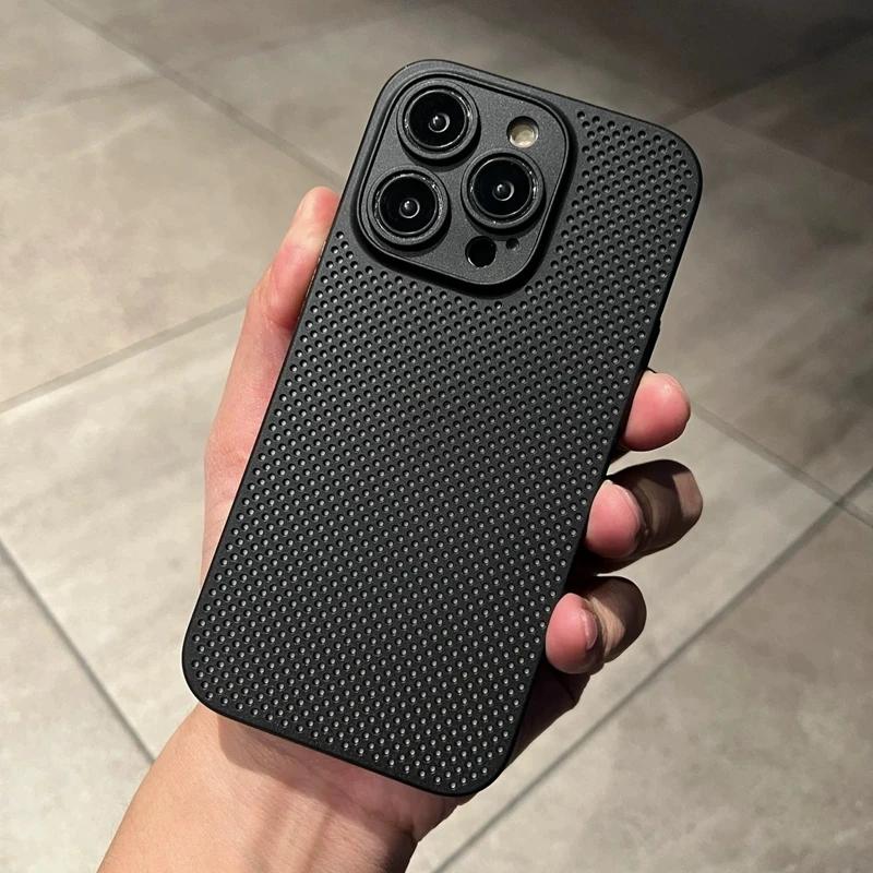 Роскошный мягкий теплоотводящий чехол для телефона iPhone 11 14 13 12 15 Pro Max Plus, полый ультратонкий однотонный чехол