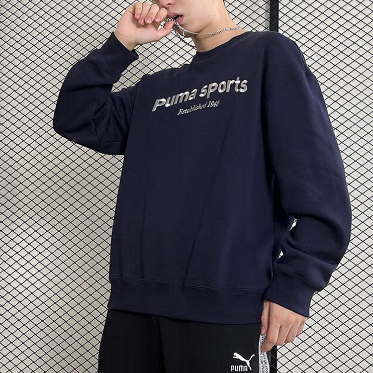 Новые толстовки PUMA TEAM CREW FL Мужские Темно-синие 625312-16