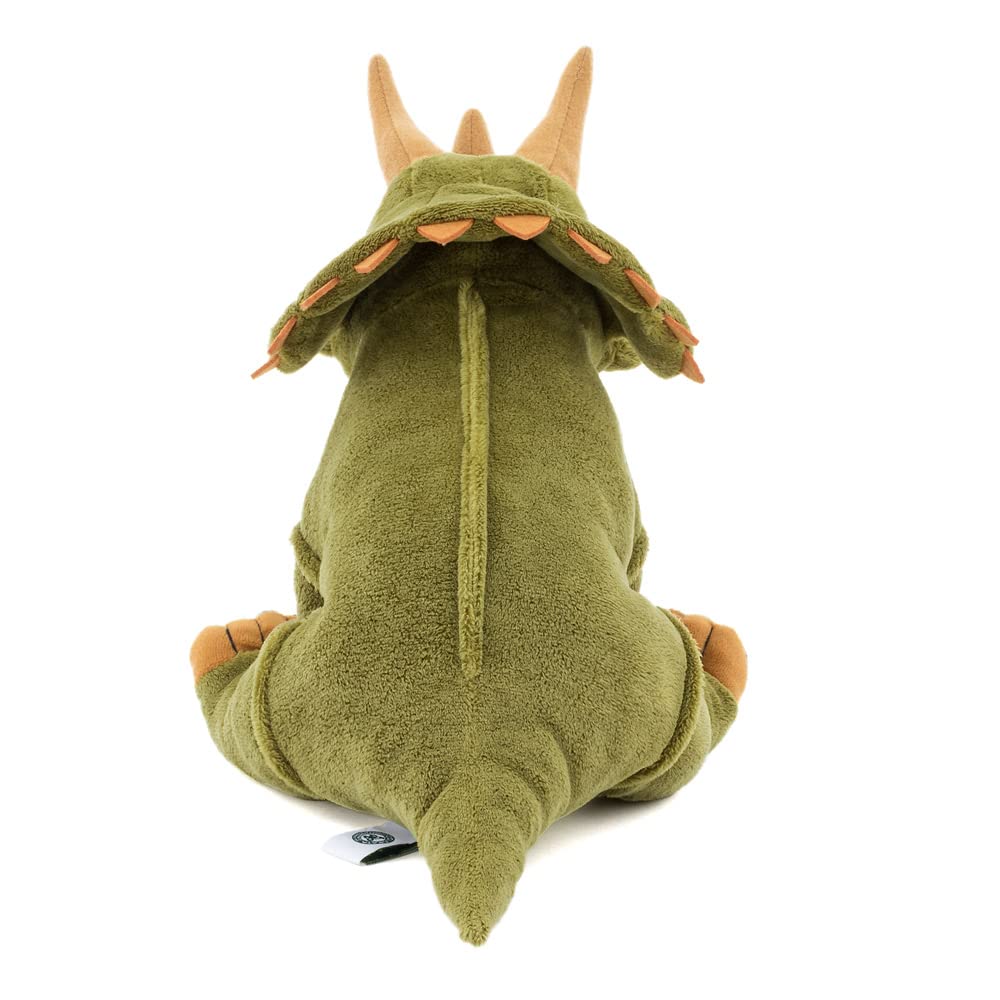 COLORATA Triceratops Plush Toy Gentle Stuffed Dinosaur Toy Gift Present Read 2 Christmas Christmas Present (M Size/Sitting Series) Touch/Realistic