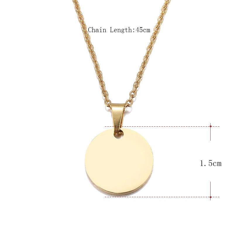 Ожерелье из нержавеющей стали, круглый кулон для женщин, элегантное ожерелье в виде ключицы, розовое золото, свадебные украшения оптом