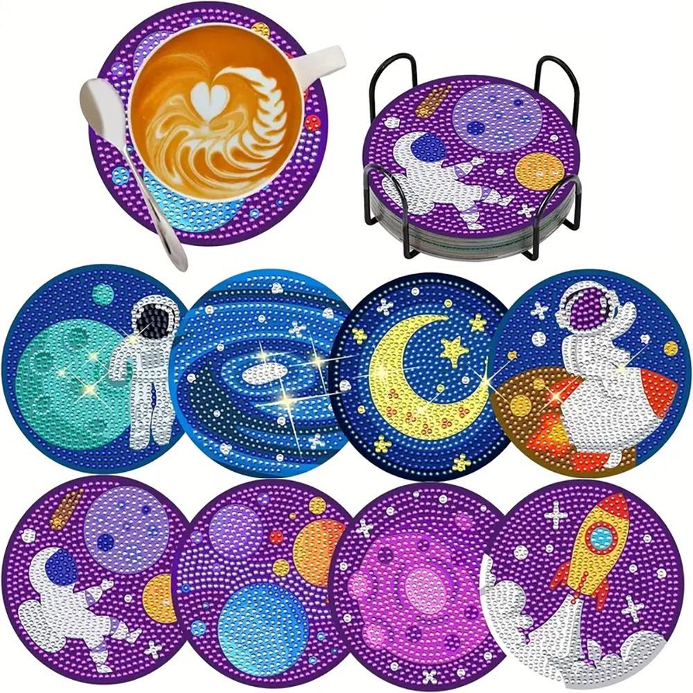 8 шт./набор подставок с рисунком животных-слонов, расписанных алмазами, с кронштейнами. Подставки своими руками для начинающих и взрослых, товары для творчества и рукоделия, подарки