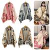 Ink Painting Theme Imitation Cashmere Scarf Chinese Style Poncho Scarves Winter Season