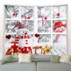 Рождественский день украшение фон ткань Рождественская елка Снеговик печать гобелен гостиная комната украшение дома