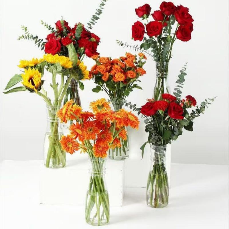 Прозрачная пластиковая ваза в скандинавском стиле, контейнер для цветочной композиции, креативные гидропонные вазы для цветов, декор для гостиной и стола