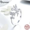 Оригинальные кольца на палец BAMOER из стерлингового серебра 925 пробы с изображением феи и ромашки, регулируемый размер