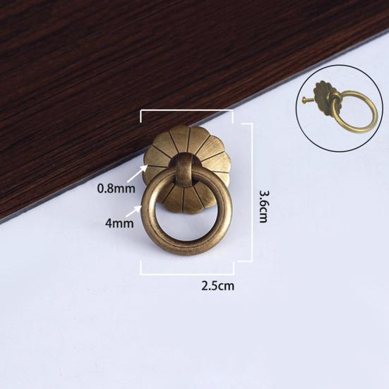 Vintage Cabinet Dresser Drawer Single Hole Round Ring Handle Furniture Door Knob