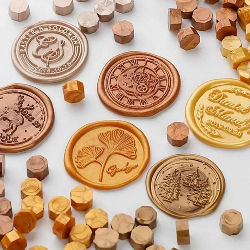 Wax Print Beads Gold Retro Sealing Stamp Seals for Wedding Birthday Lacre Card Making - Wax Lacquer for Stamps