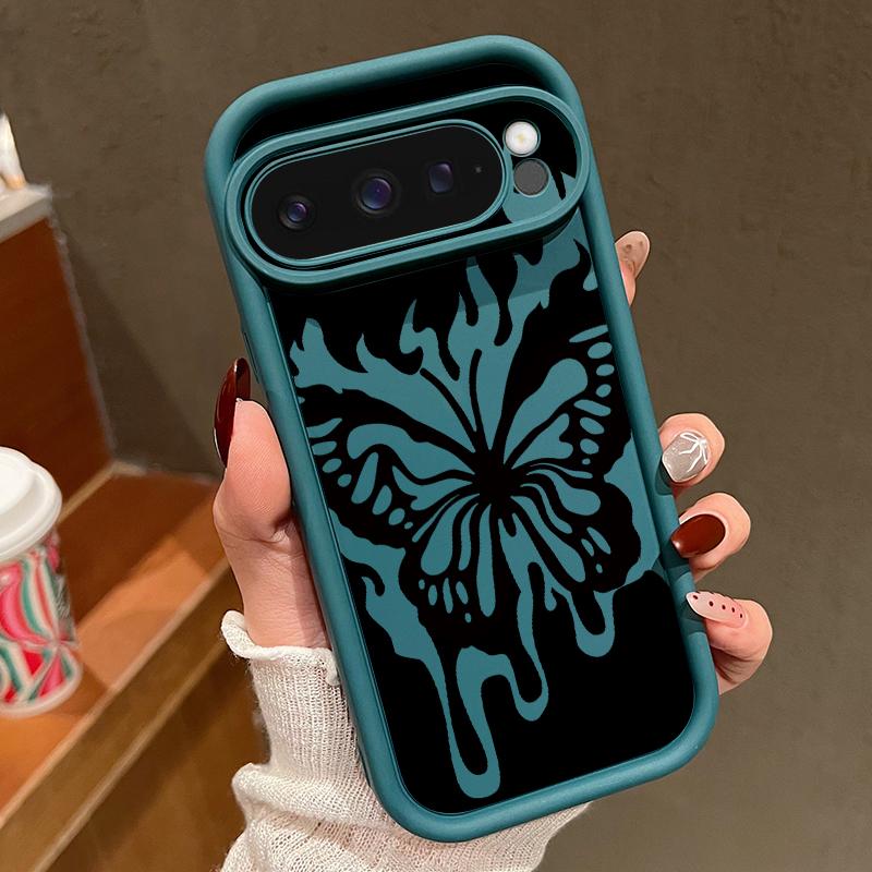 Чехол TPU с принтом бабочки пламени и ударопрочный для Google Pixel 9 Pro XL 8 Pro 8A, мягкий матовый чехол для телефона с защитой линз
