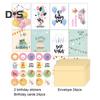 24 шт. открытки с днем рождения, ассорти поздравительных открыток с конвертами и наклейками для детей и взрослых
