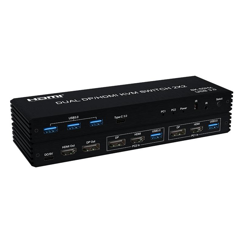 Dual DP Input HDMI Input KVM Switch 2X2 8K 60Hz