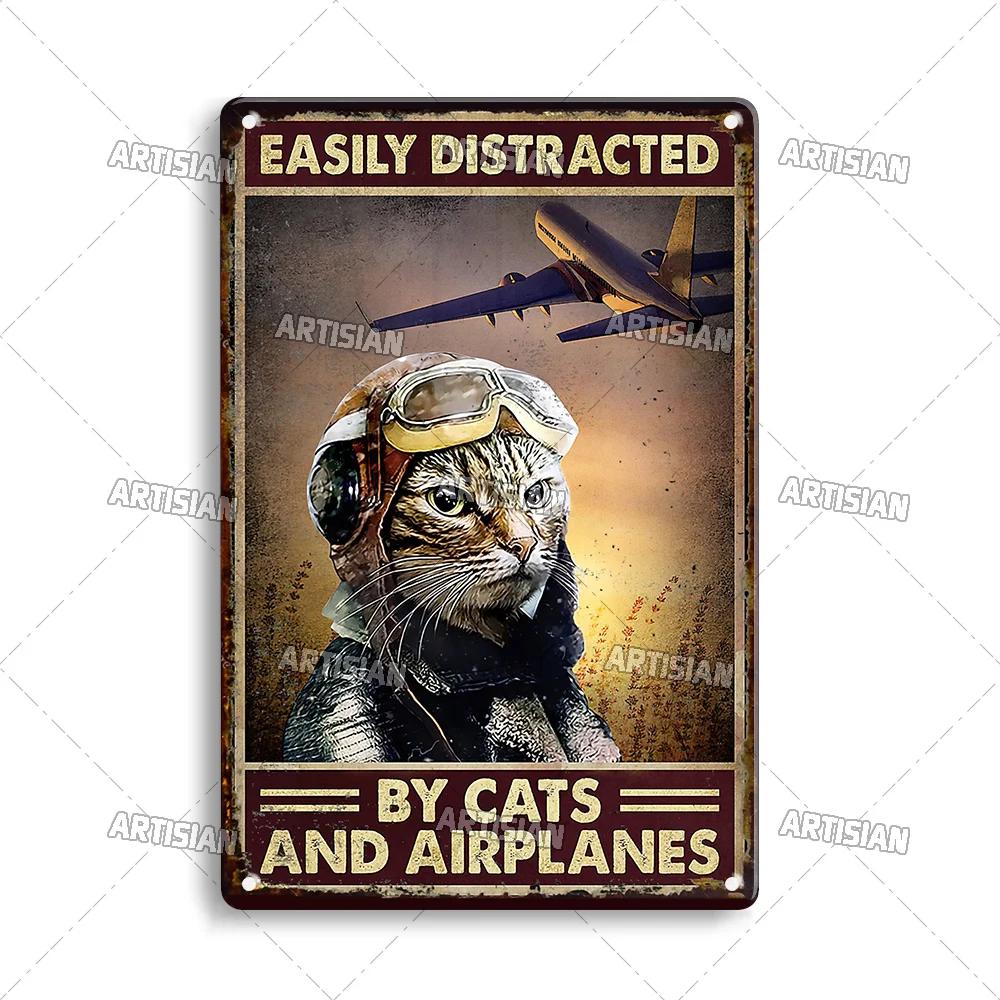 Artisian Pilot Metal Sign Flight Attendant Tin Plate Airplane Aviation Decorative Plaque Wall Decor Garage Bar Pub Club Hotel