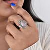 Rose Quartz Ring Set In 925 Sterling Silver – Handmade Oval Pink Stone Ring, Bohemian Jewelry for Women