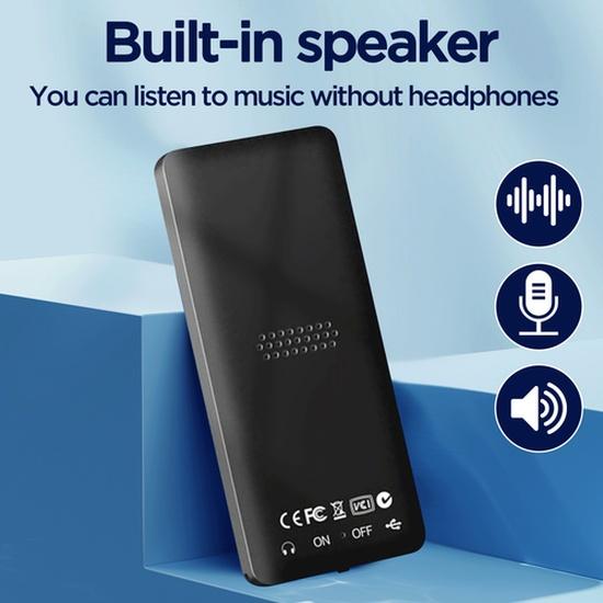 16 ГБ MP3-плеер USB-зарядка Запись Цифровой дисплей Медиа Без потерь Карманный Спортивный Бег Ходьба HIFI Музыкальные Динамики
