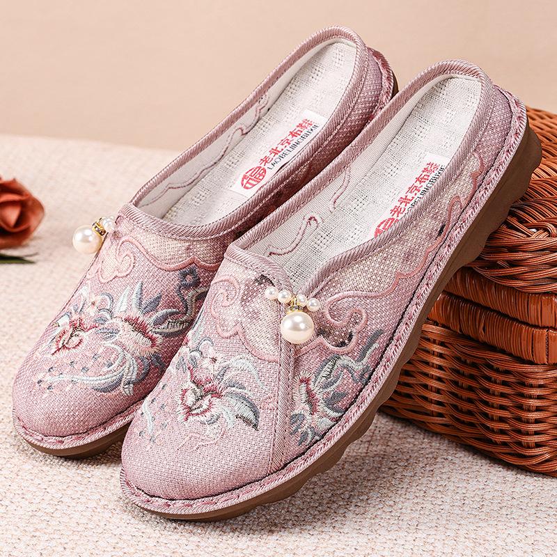 Старые пекинские тканевые туфли женские летние новые женские туфли мягкая подошва не устают ноги вышитые туфли удобные и дышащие туфли ханьфу