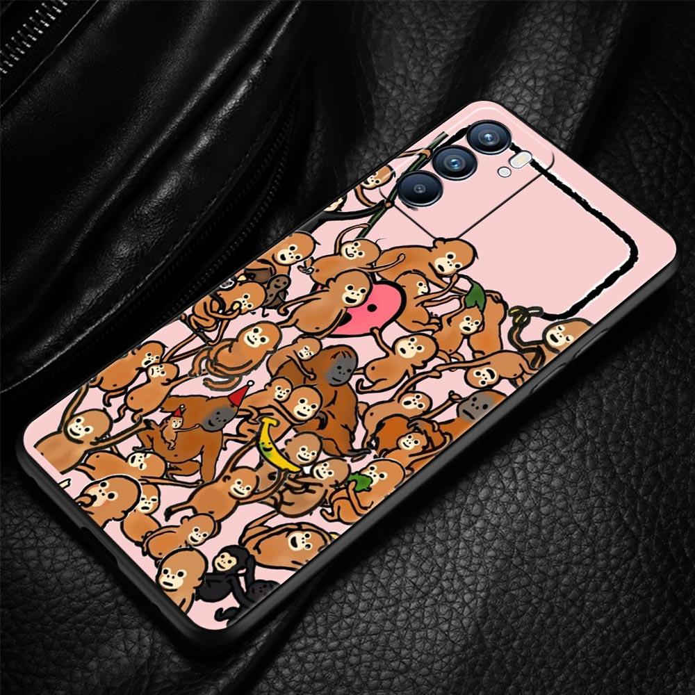 Чехол для телефона с обезьяной и бананом для Oppo A17 A31 A54 A57 A78 A79 A98 Find X5 X6 Reno 6 7 8 10 11 12 13 F Pro 5G Мягкий ТПУ Чехол Сумки