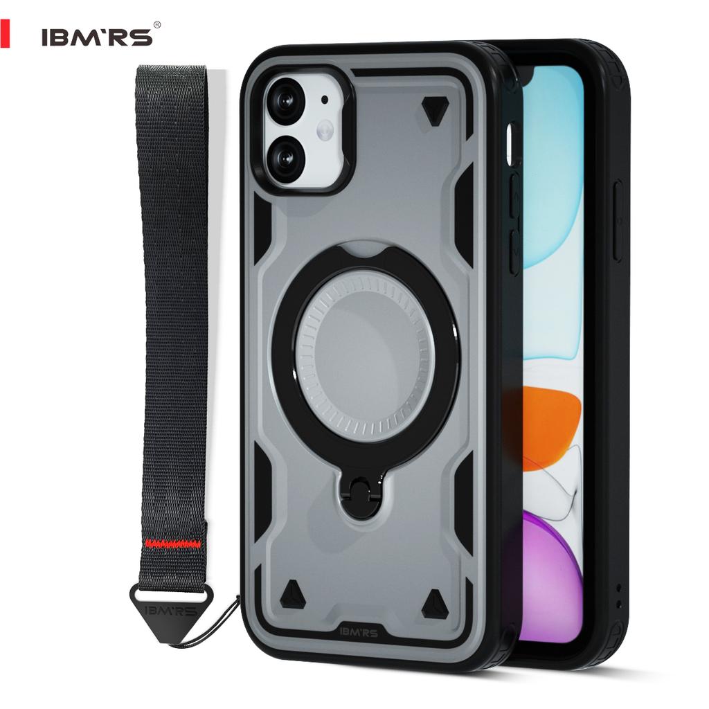 Чехол IBMRS для iPhone XR противоударный [магнитный] с подставкой и шнурком | Совместимость с IBM RS