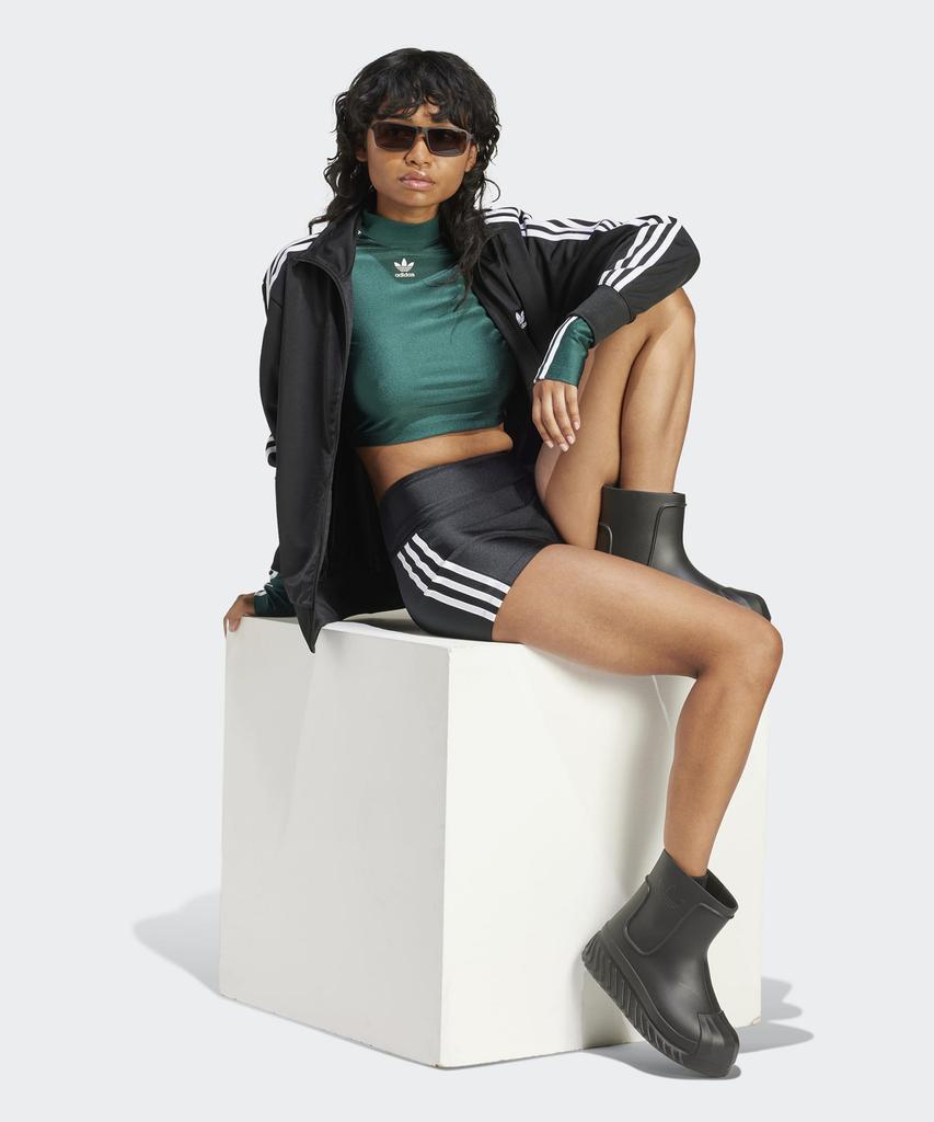 adidas Укороченная футболка с длинным рукавом 3S - Зеленый / Ir8136