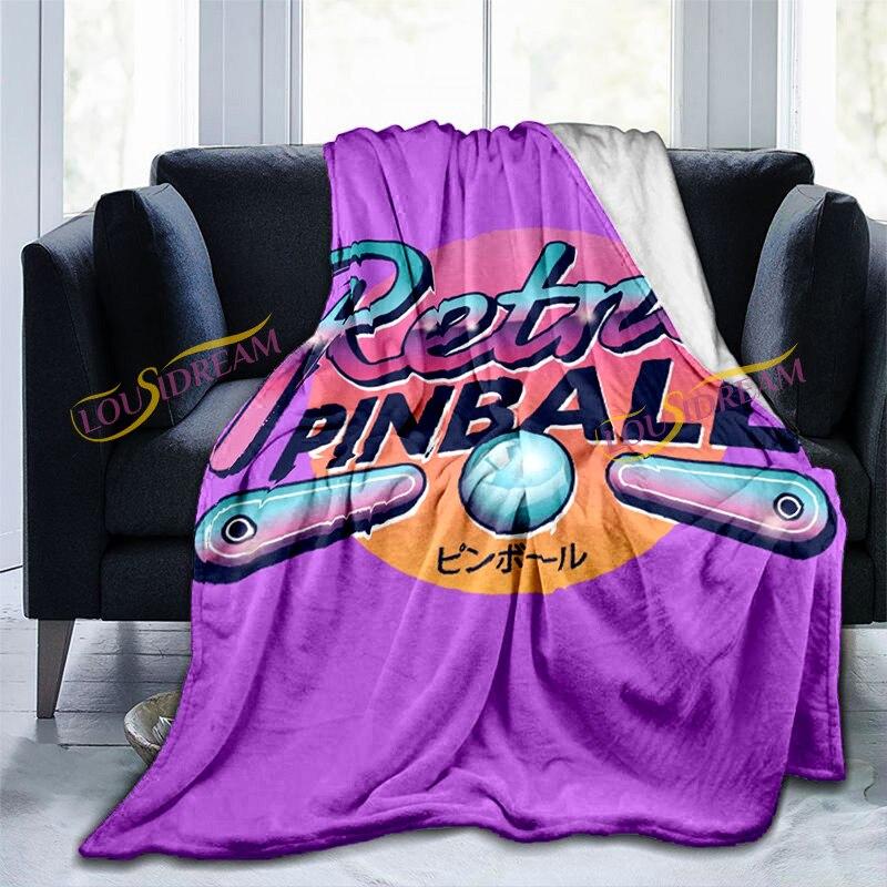Классическое одеяло для игры в пинбол, классическое тренировочное ретро-игровое одеяло с героями мультфильмов, супер плюшевое декоративное одеяло для гостиной, игровой комнаты, офиса