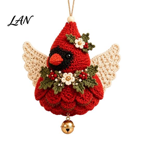 DIY Crochet Supplies Animal Angel Ornament Kit, Yarn Hanging Pendant with Tutorials Knitting Kit & Yarn, Cute Tree Handmade Decoration Craft
