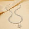 Fashionable luxury jewelry, full diamond rhinestone sun pendant necklace