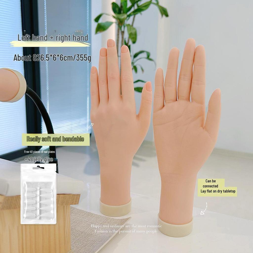 Bendable Wearable Manicure Practice Hand Model for Nail Display