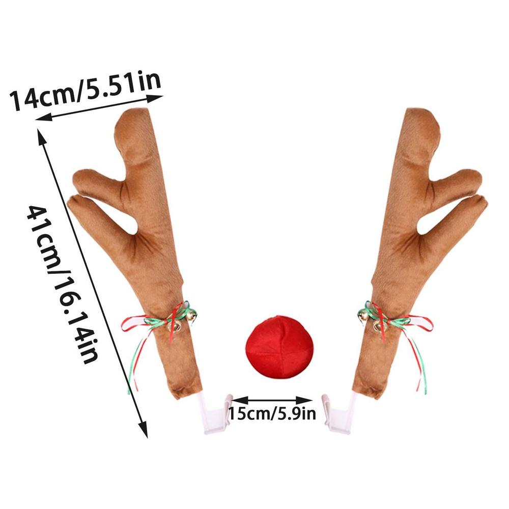 Украшение в виде оленя, рога лося, автомобиль, нос, рог, костюм, декоративный набор, рождественские оленьи рога Рудольфа, красные носовые украшения 1 шт.