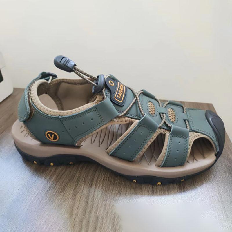 Летние мужские сандалии из искусственной кожи, мужская повседневная обувь, мужские сандалии для отдыха на природе, мужская пляжная обувь, римская обувь