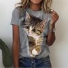 3D Printed Cute Cat T-Shirt For Women Funny Animal Graphic T Shirts Summer Harajuku Loose Tees Short Sleeves Round Neck Tops