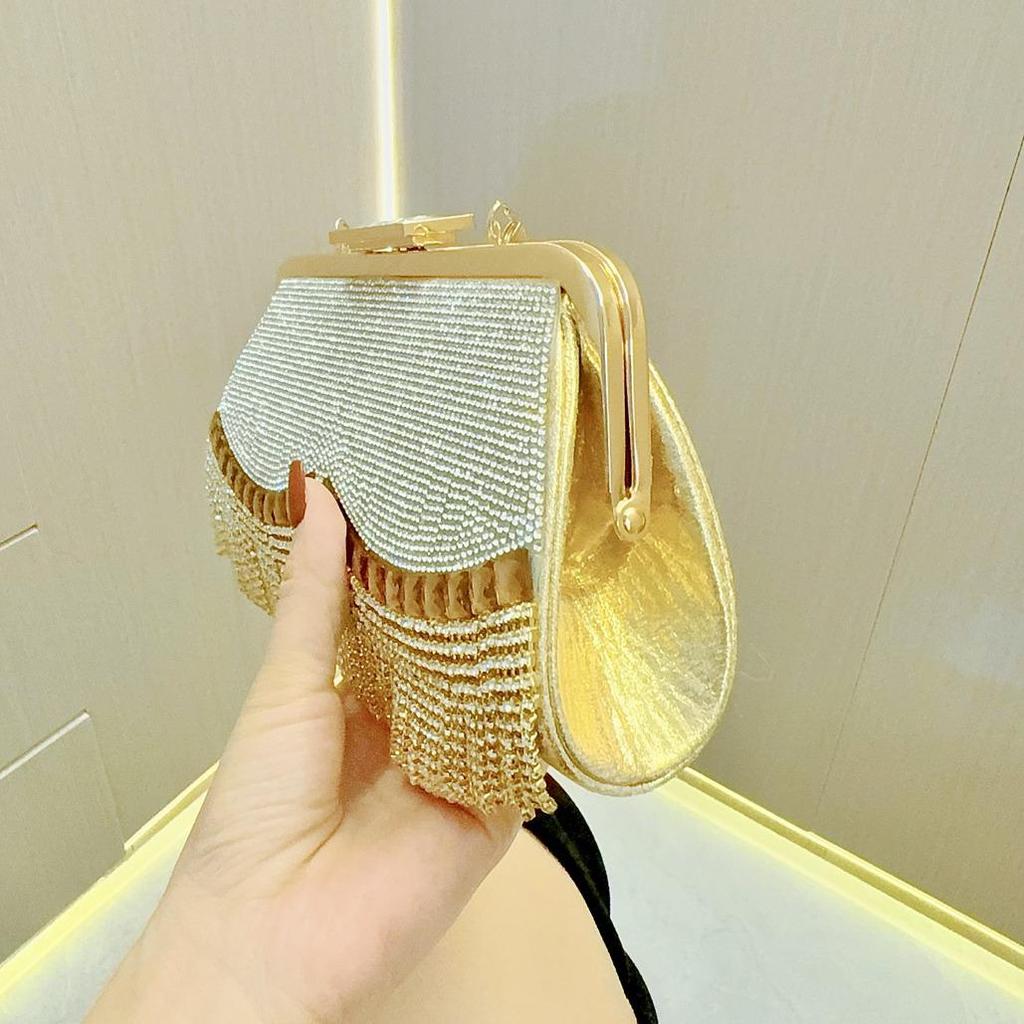 Glam Tassel Rhinestone Evening Handbag
