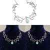 Forest Spirit Tree Branch Necklace With Moonstone And Silver Leaf Pendant For Women