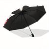 Chip 'n Dale Theme Cartoon Umbrella, Portable 3-Fold Compact Umbrella, Suitable for Camping, Hiking and Travel, Ideal Easter Birthday Gift f