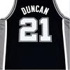 Adidas X NBA Collaboration Spurs Duncan 21 Logo Comfortable Pullover Basketball Jersey Unisex Jersey Black 7912A-304-K9169
