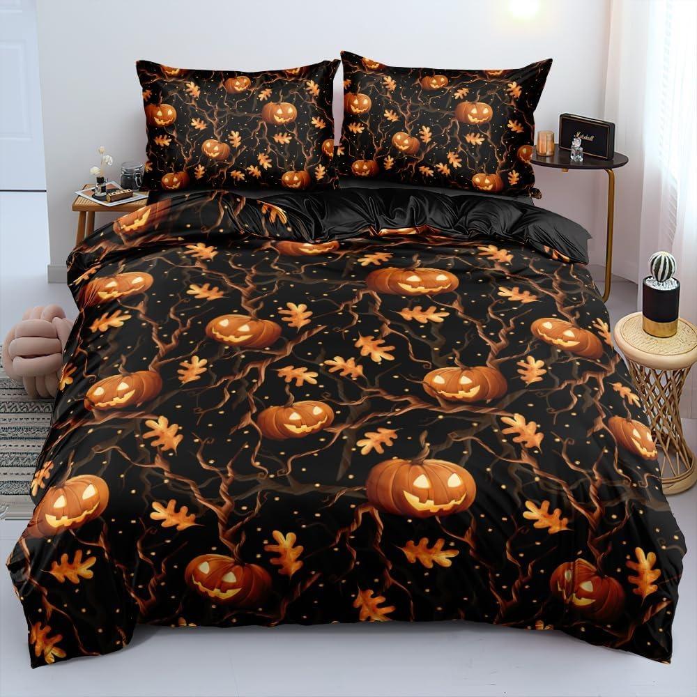 3D Printed Gothic Skull Rose Microfiber Duvet Cover Soft and Comfortable 3-piece Bedding Set with Zipper and 2 Pillowcases