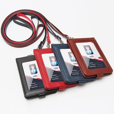 Высококачественный держатель для бейджа, чехол для ID-карты, кейсы для рабочих карточек сотрудников, бейджи с именем с ПУ-шнурком, деловые, официальные, офисные принадлежности