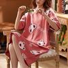 Summer Short Sleeve Night Dress Kawaii Printed Casual Pajamas Dresses