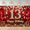 Party decorations for a 13th birthday, official backdrop for a teenager, black and purple balloon background, photo banner for...4532