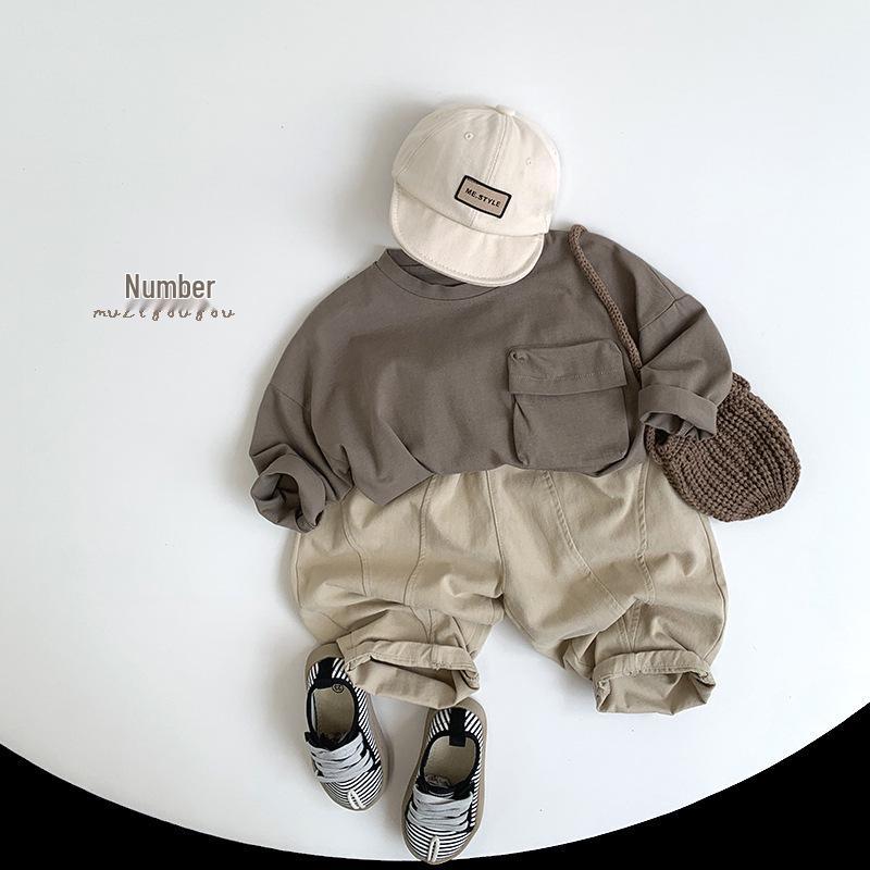 Kids' Autumn Long-Sleeve Cotton T-Shirt - Versatile Korean Style for Boys & Girls