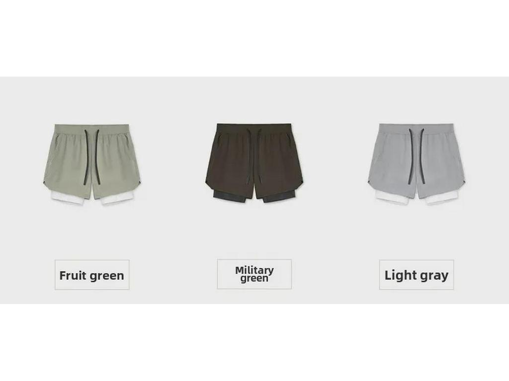 Мужские нейлоновые шорты для фитнеса европейского размера: Быстросохнущие, эластичные, двухслойные шорты в американском стиле для бега и баскетбола на лето