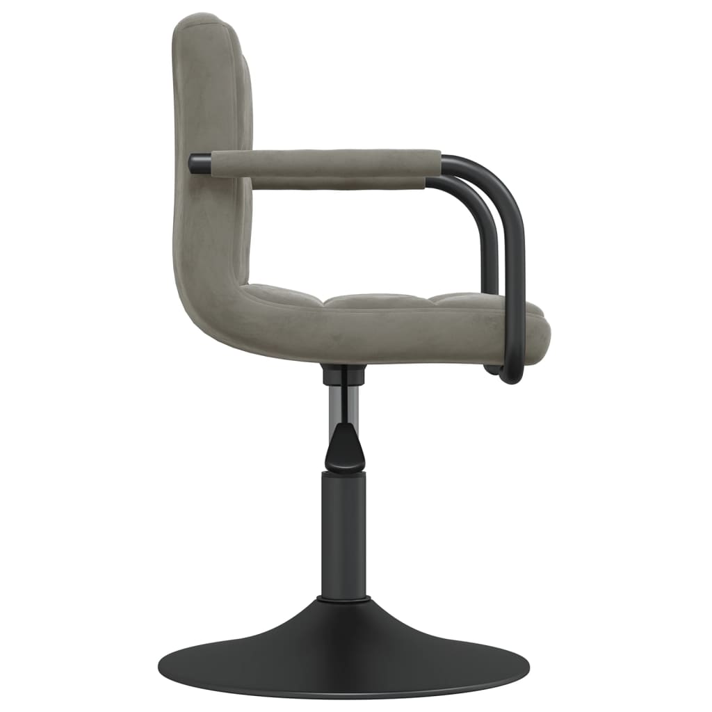 Dining Room Chairs 4 pcs Swivel Light Grey Velvet