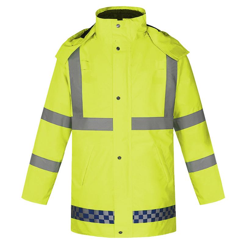 Светоотражающее зимнее дождевик для дорожной службы - Толстая подкладка для защиты от холода